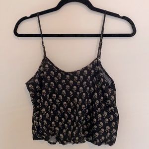 Black Floral crop top